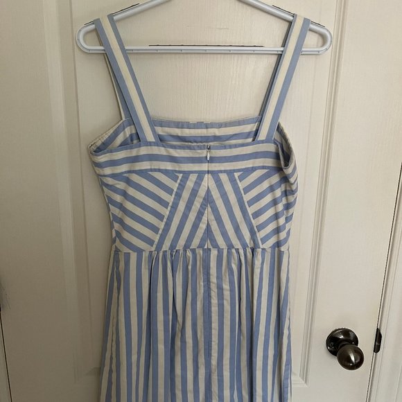 Birds of North America Hummingbird Dress in Blue and White Stripe - Picture 3 of 4